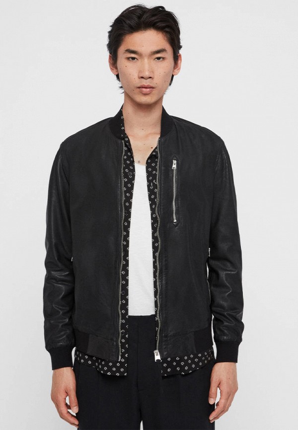 

Куртка кожаная AllSaints, Черный, KINO LEATHER BOMBER