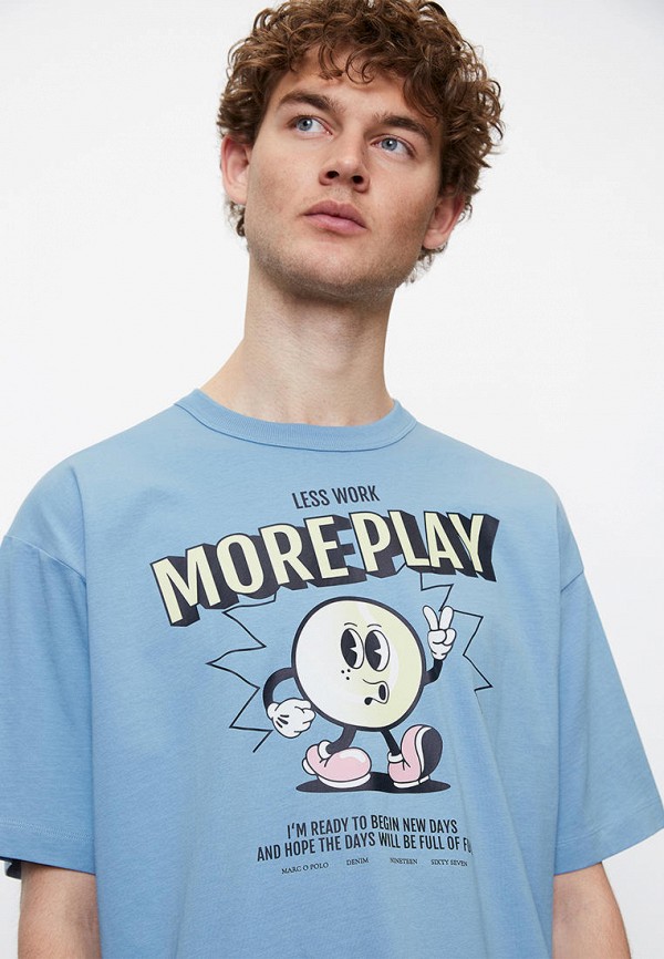 Футболка Marc O'Polo Denim голубой, размер 50, фото 4