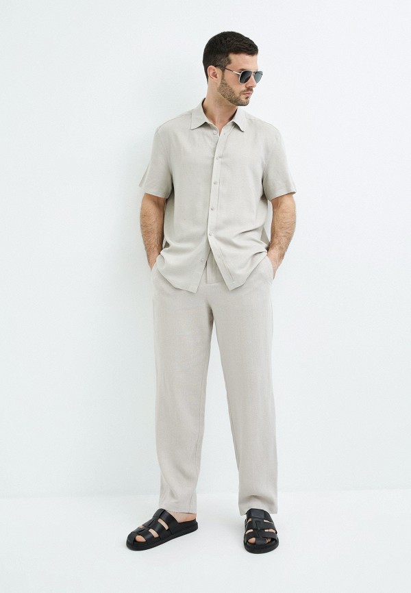 Рубашка Zarina бежевый, размер 46, фото 6