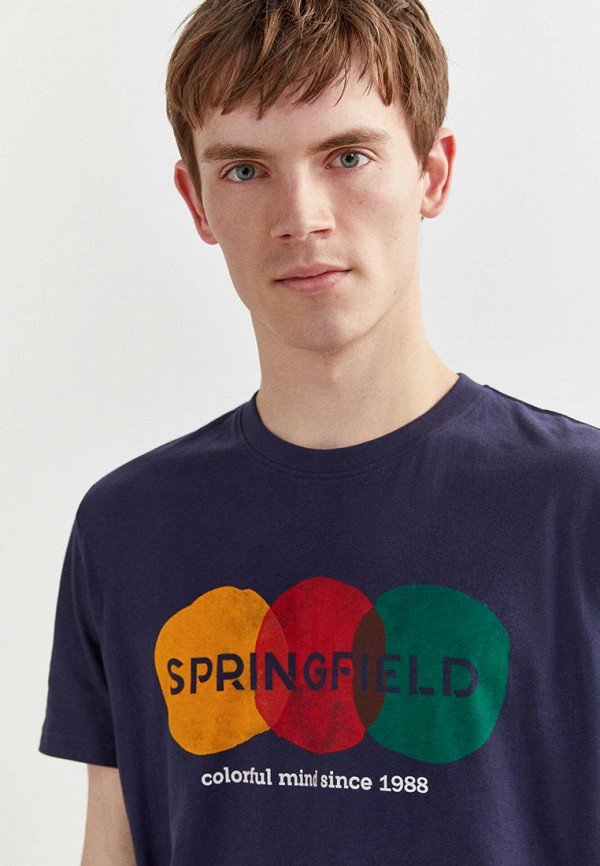 

Футболка Springfield, Синий, Springfield MP002XM0N7OQ