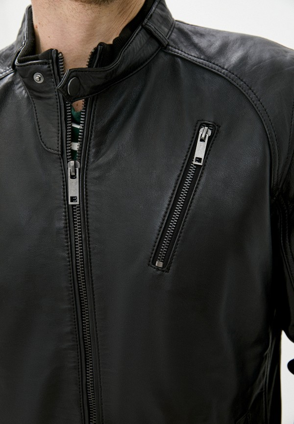 Куртка кожаная Urban Fashion for Men цвет черный  Фото 5