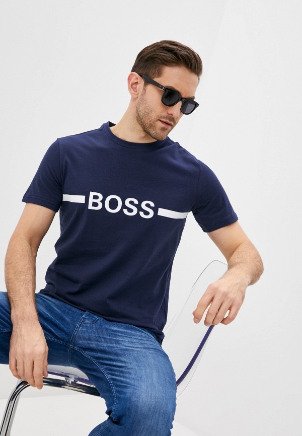 

Футболка Boss, Синий, T-Shirt RN Slim Fit