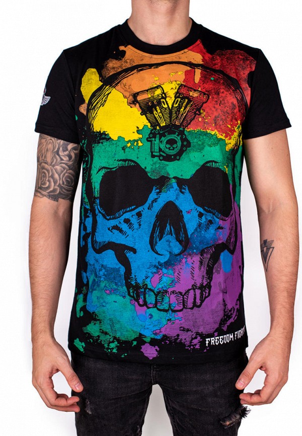 

Футболка Dasti, Черный, Colored Skull Vidven