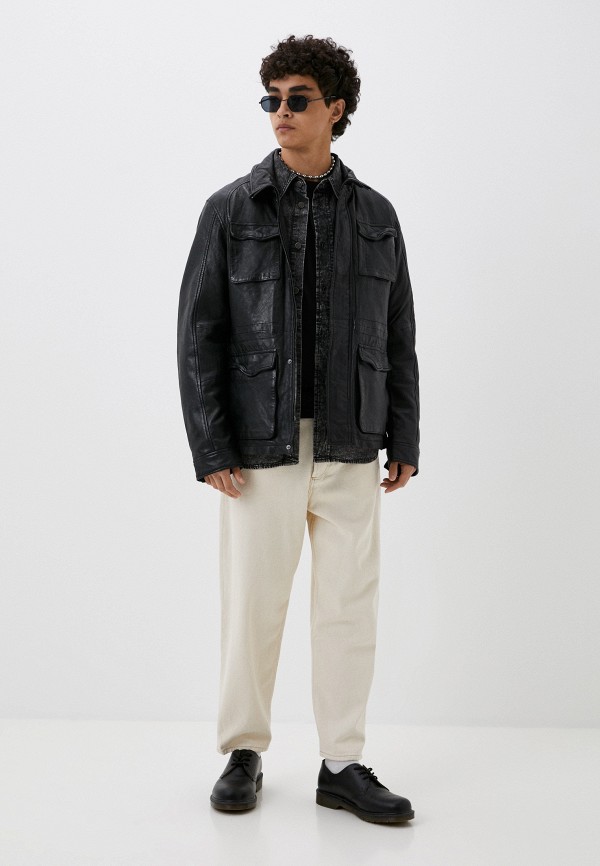 Куртка кожаная Urban Fashion for Men черный, размер 58, фото 2