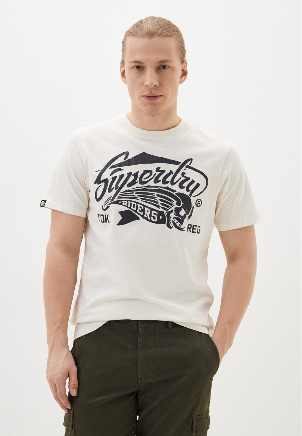 Футболка Superdry RETRO ROCK GRAPHIC T SHIRT graphic hard rock since 1968 retro print new top men s fashion t shirt