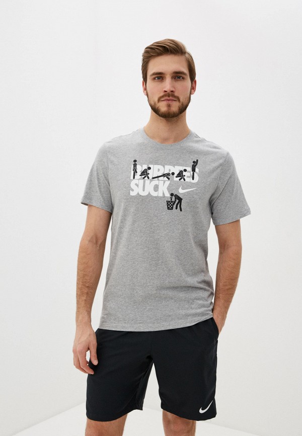 

Футболка спортивная Nike, Серый, M NK DRY TEE DFCT BURPEES SUCK