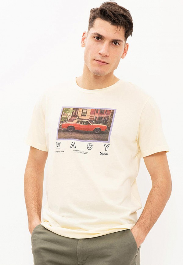 

Футболка Jack & Jones, Бежевый, Jack & Jones MP002XM0VQS6