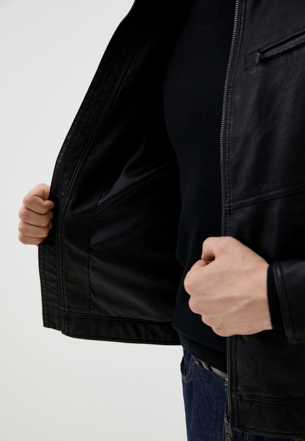 Куртка кожаная Tom Tailor цвет Черный  Фото 4