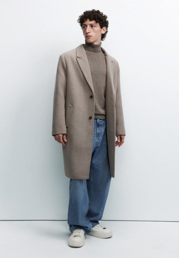 Пальто Befree бежевый, размер 44, фото 4