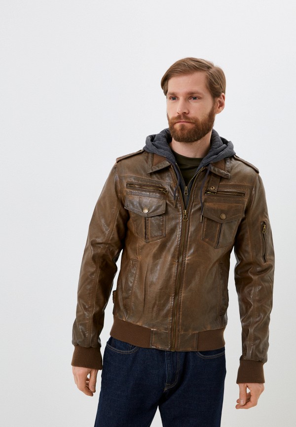 

Куртка кожаная Indicode Jeans, Коричневый