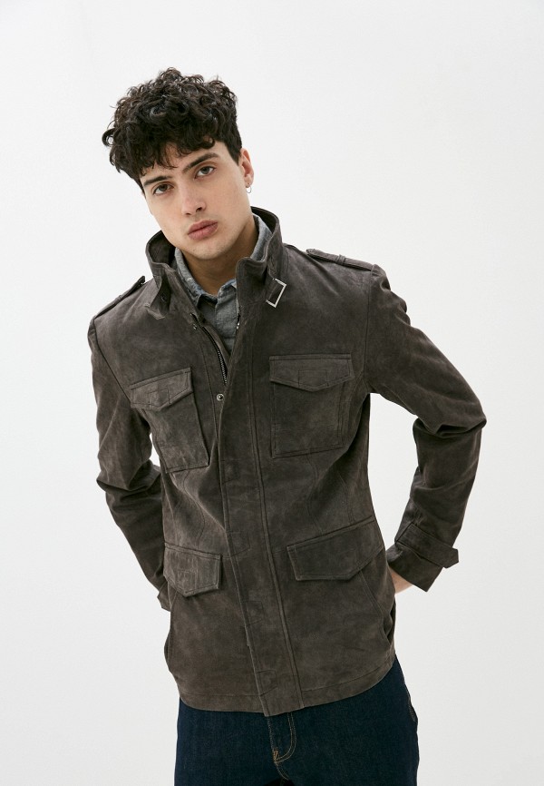 

Куртка кожаная Urban Fashion for Men, Серый
