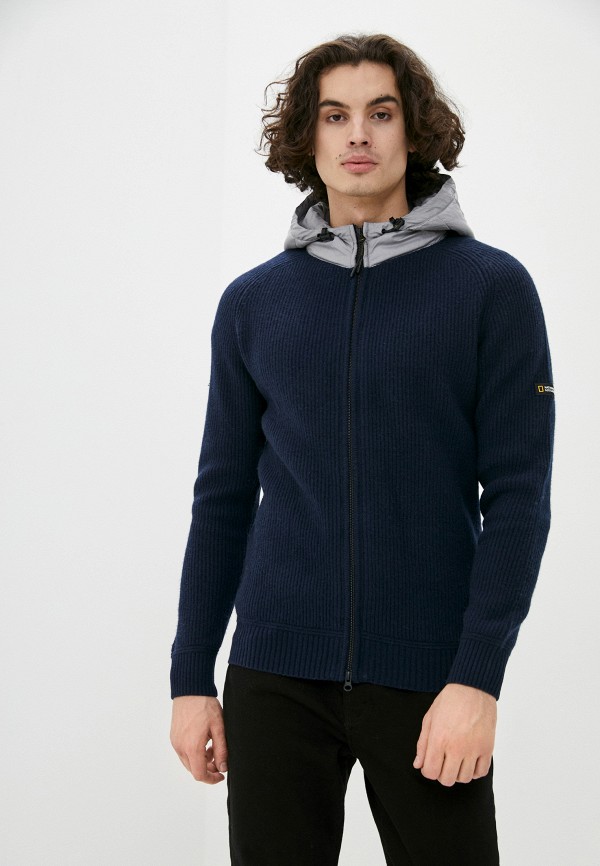 

Кардиган National Geographic, Синий, Merino-blend hoodie