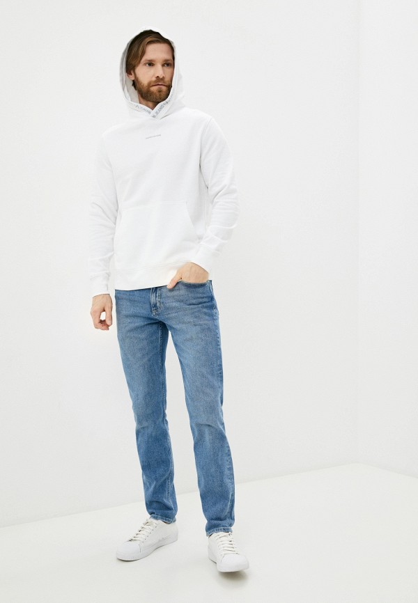 Худи Calvin Klein Jeans цвет белый  Фото 2