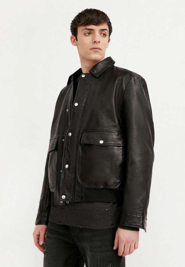 Куртка кожаная Finn Flare черный  MP002XM1H6S9