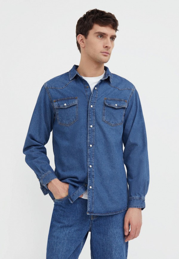 Рубашка джинсовая Finn Flare синий  MP002XM1HC7Z