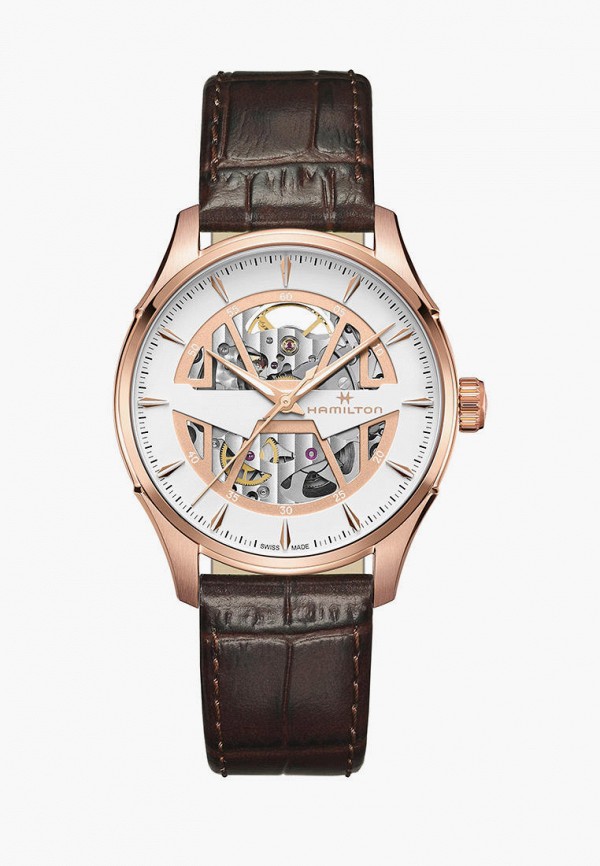 

Часы Hamilton, Коричневый, Jazzmaster Skeleton Auto