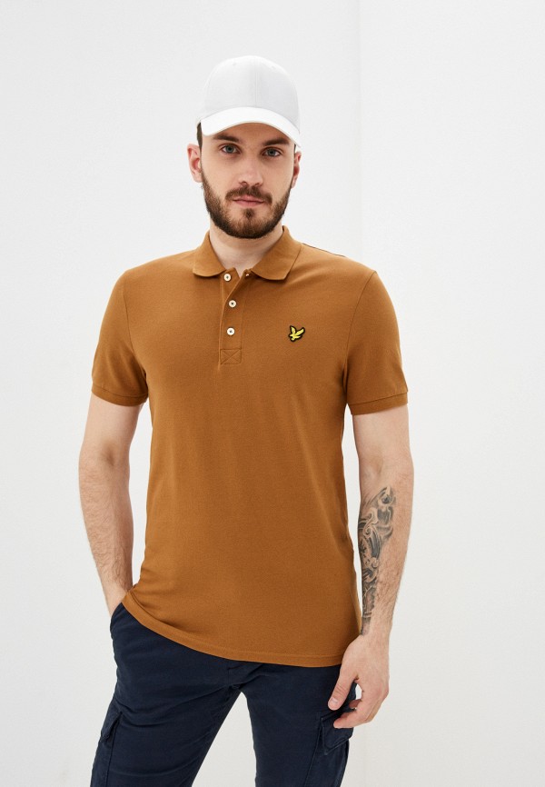 Поло Lyle & Scott цвет коричневый 