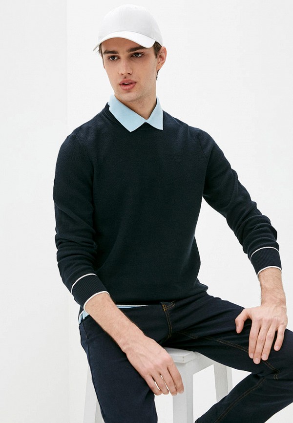 

Джемпер Lyle & Scott, Синий, Texture Knit Crew Neck