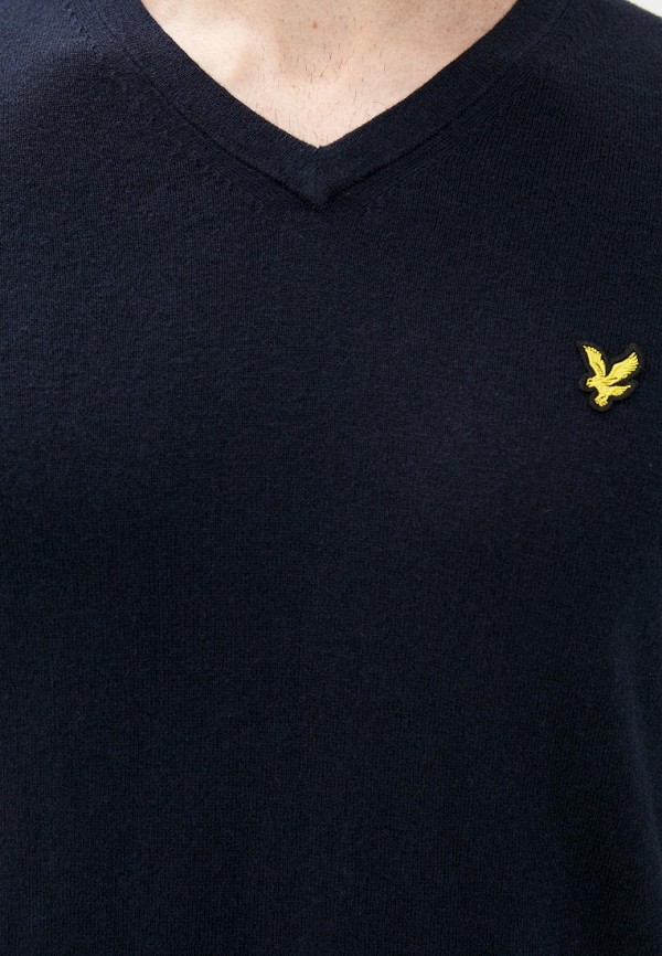 

Пуловер Lyle & Scott, Синий, V Neck Cotton Merino Jumper