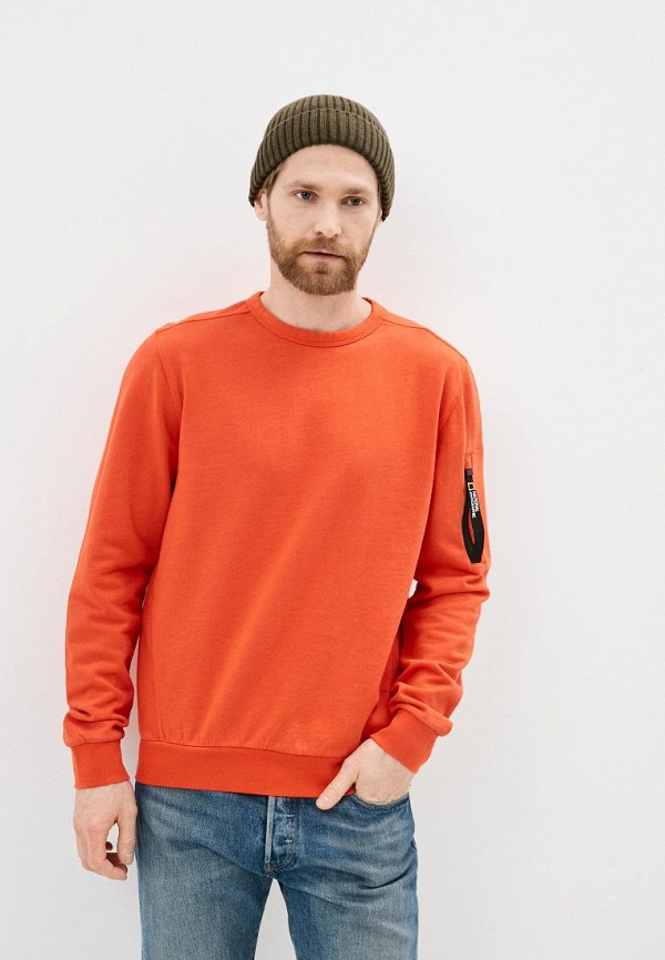 

Свитшот National Geographic, Оранжевый, Garment dyed crewneck