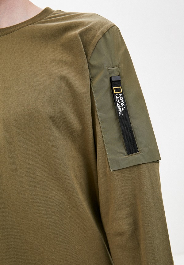 

Лонгслив National Geographic, Хаки, FOUNDATION longsleeve crew garment dyed woven sleeve pocket