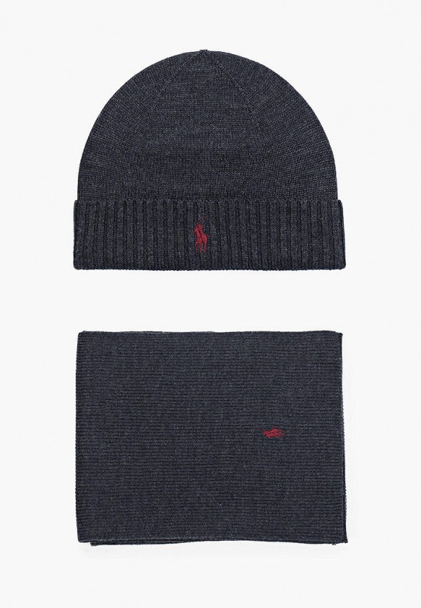 

Шапка и шарф Polo Ralph Lauren, Серый