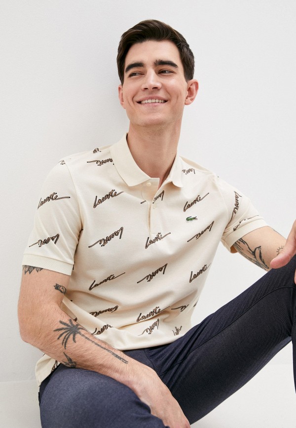 

Поло Lacoste, Бежевый, Lacoste MP002XM1HWO8
