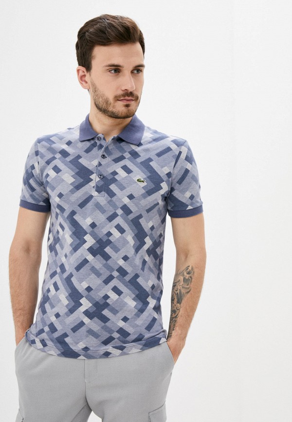 

Поло Lacoste, Голубой, Lacoste MP002XM1HWOJ
