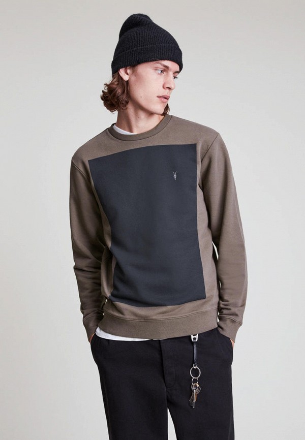 

Свитшот AllSaints, Коричневый, LOBKE CREW