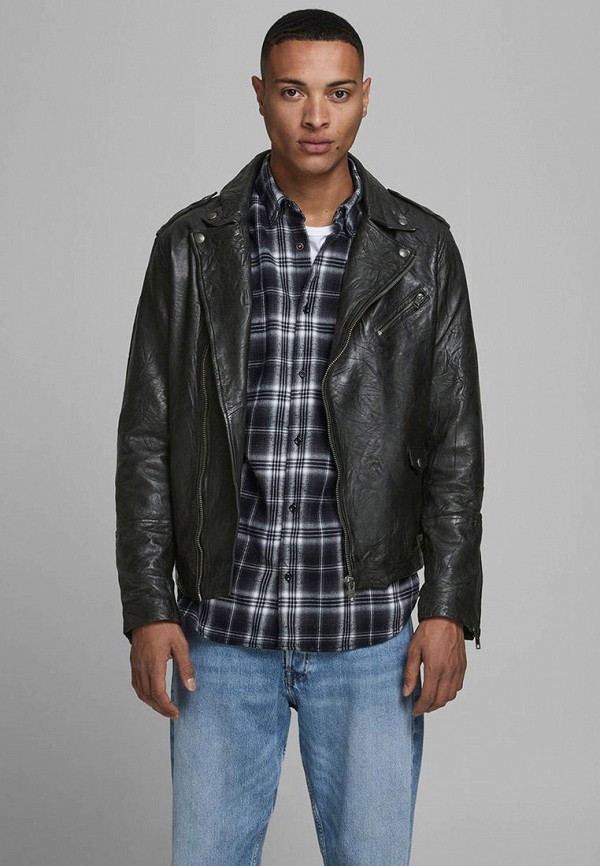 

Куртка кожаная Jack & Jones, Черный, LIAM BIKER