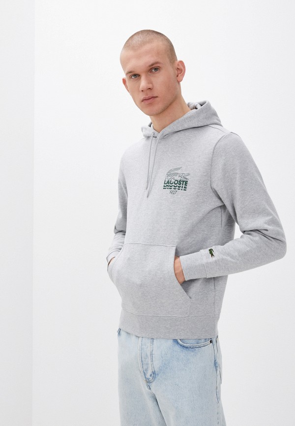 Купить Худи Lacoste цвет серый за 11886р. с доставкой
