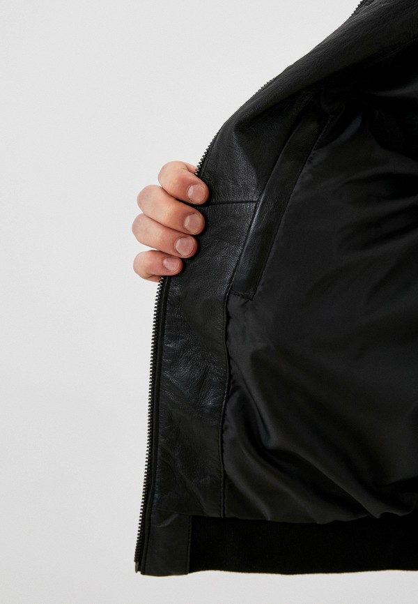 Куртка кожаная Urban Fashion for Men цвет черный  Фото 4