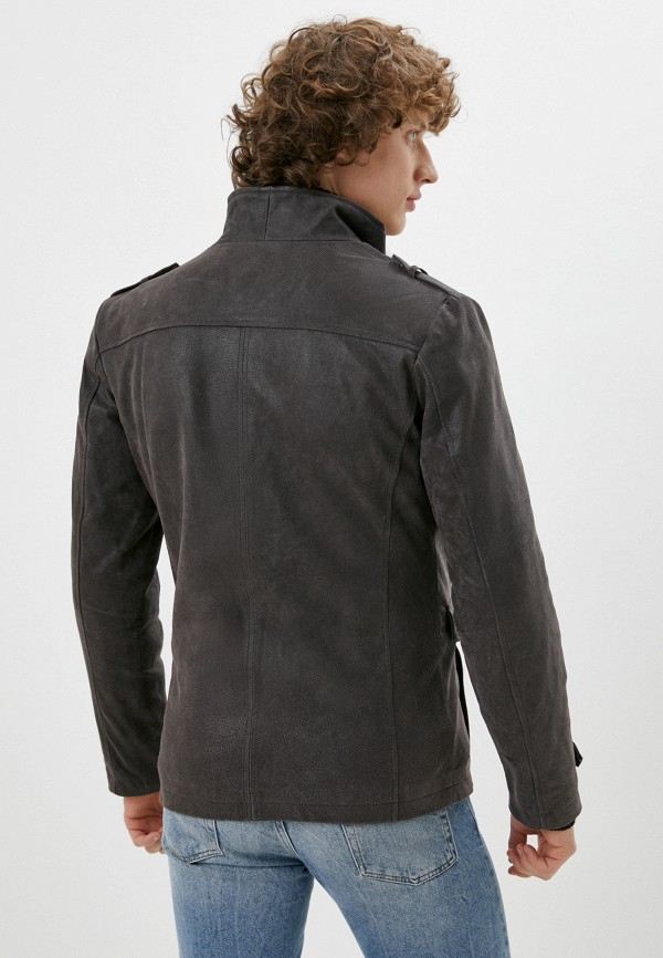Куртка кожаная Urban Fashion for Men цвет коричневый  Фото 3