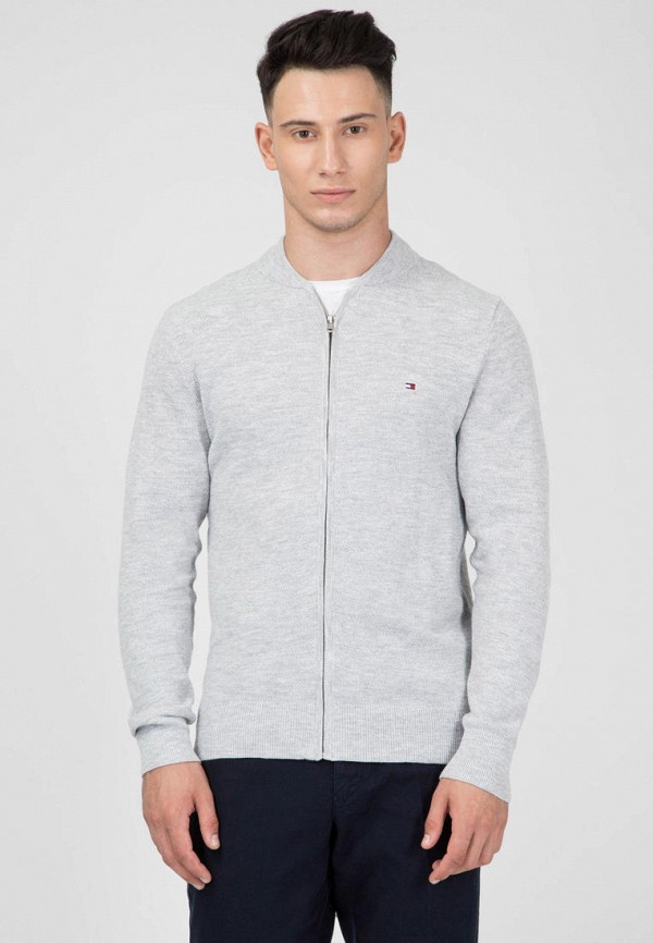 

Кардиган Tommy Hilfiger, COTTON LINEN TEXTURED BASEBALL JACKET, Серый