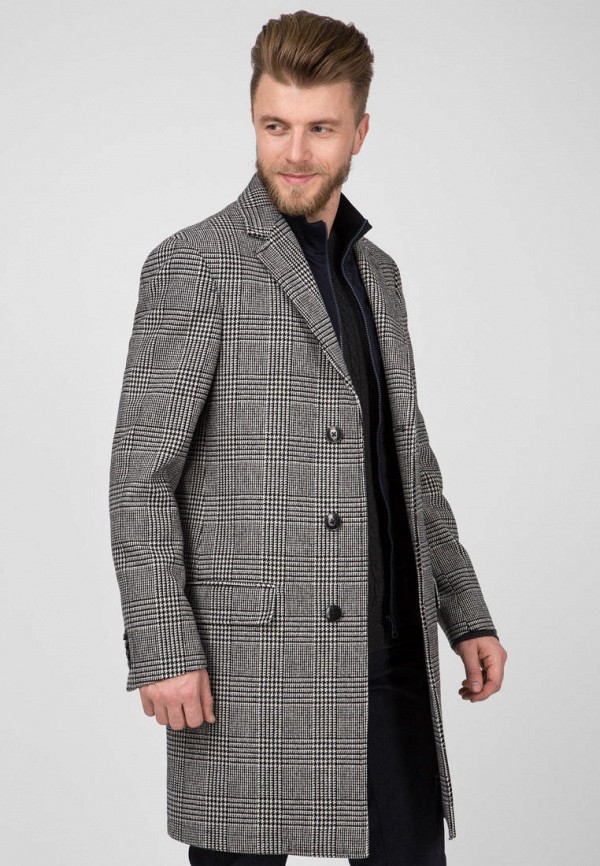 

Пальто Tommy Hilfiger, Серый, WOOL CHECK SINGLE BREASTED COAT WITH BIB