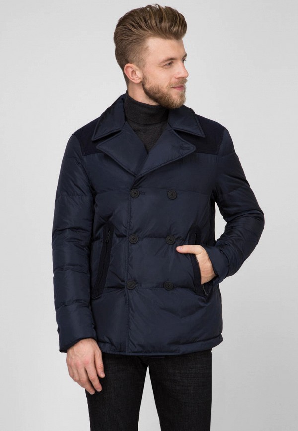 

Пуховик Tommy Hilfiger, Синий, NYLON WOOL MIX DOWN PEACOAT