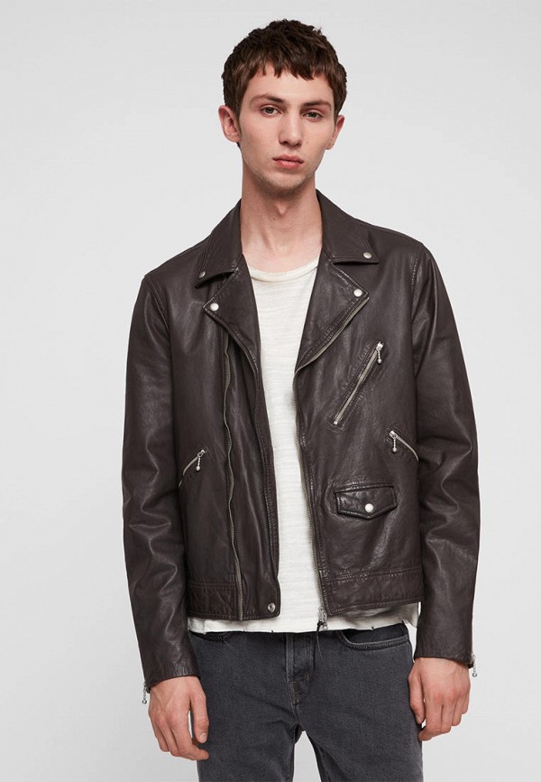 

Куртка кожаная AllSaints, Коричневый, HOLT BIKER