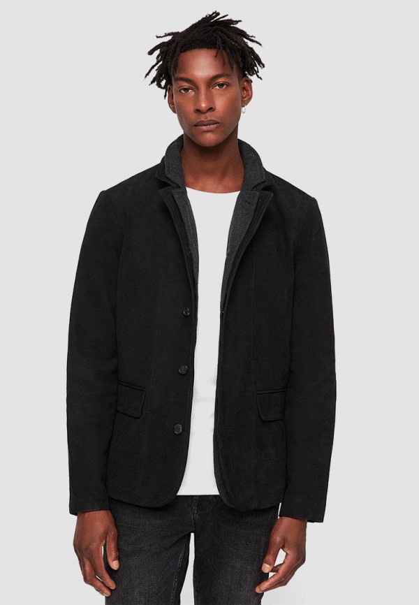

Куртка кожаная AllSaints, Серый, SURVEY LTHR BLAZER