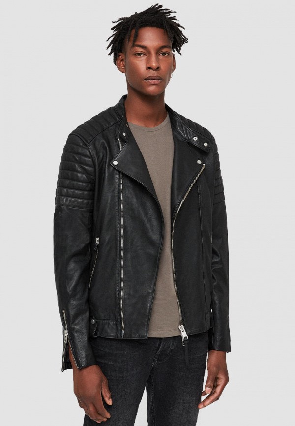 

Куртка кожаная AllSaints, Черный, JASPER LEATHER BIKER