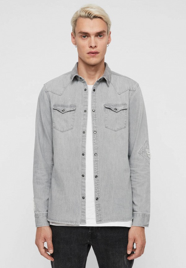 

Рубашка джинсовая AllSaints, Серый, AllSaints MP002XM1K6VG