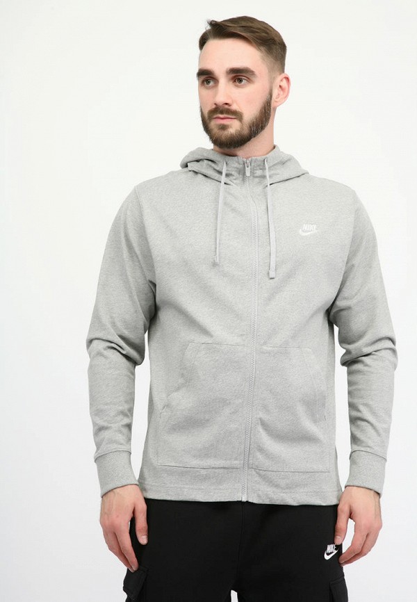 

Толстовка Nike, Серый, M NSW CLUB HOODIE FZ JSY