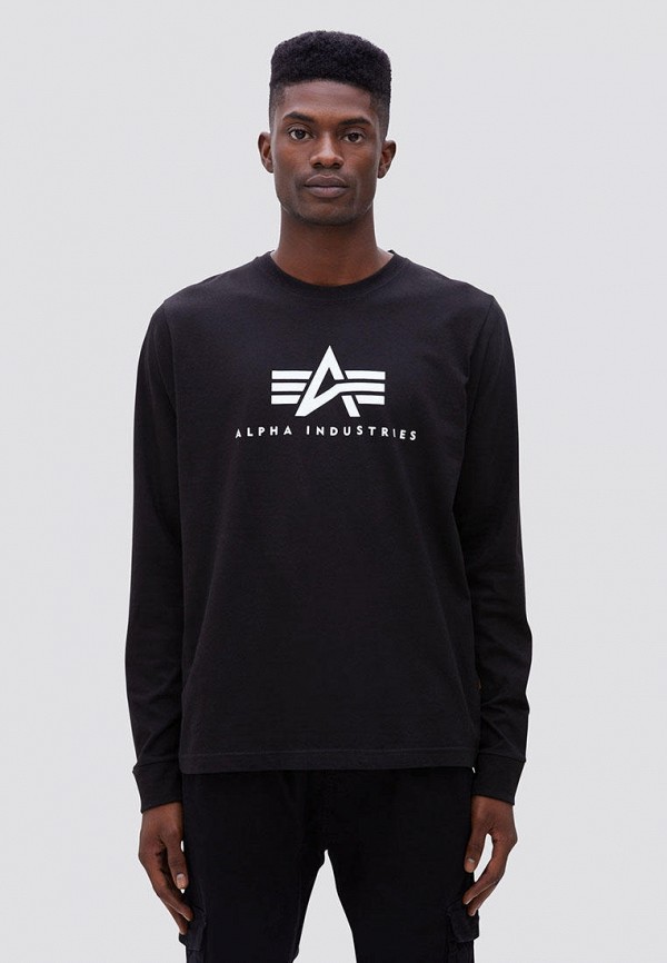 

Лонгслив Alpha Industries, Черный, Basic Logo Long Sleeve Tee