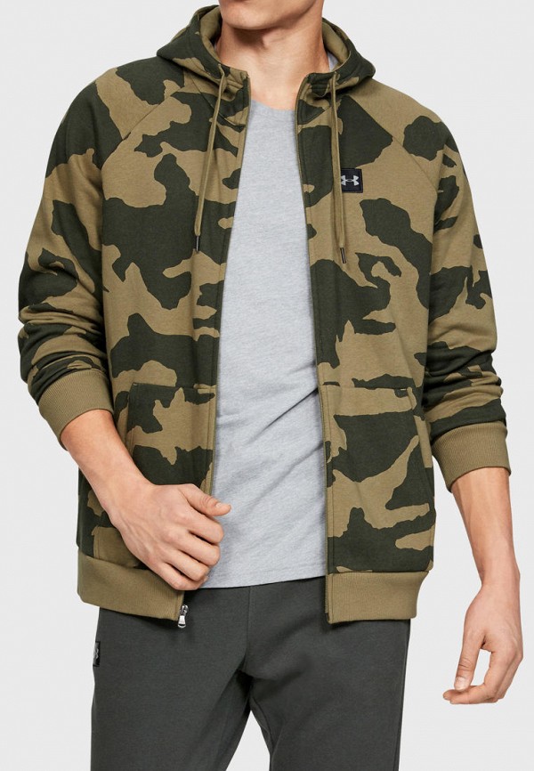 

Толстовка Under Armour, Хаки, RIVAL FLEECE CAMO FZ HOODIE