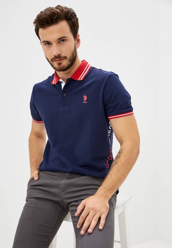 Поло U.S. Polo Assn. цвет синий 