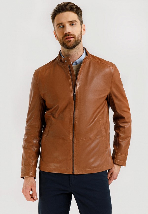 Куртка кожаная Finn Flare коричневый  MP002XM1RMLR