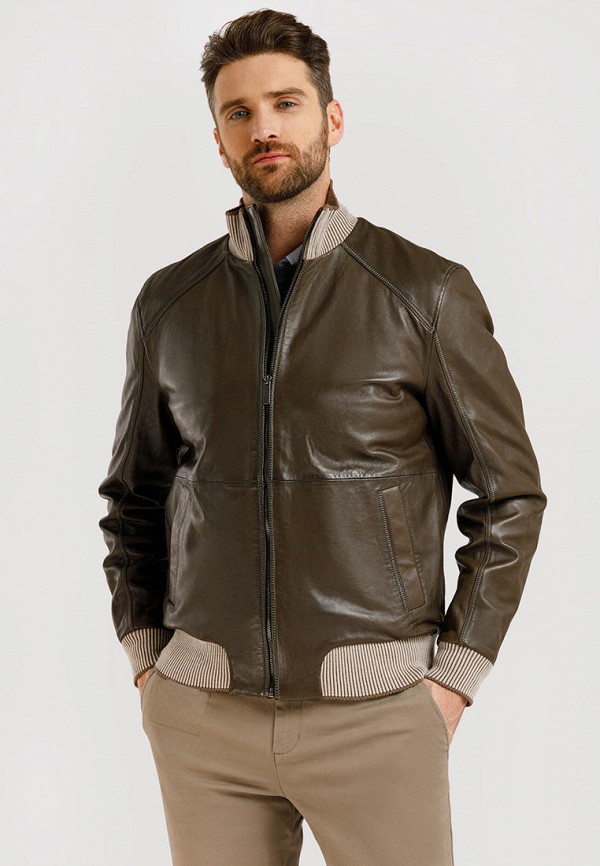Куртка кожаная Finn Flare коричневый  MP002XM1RMM7