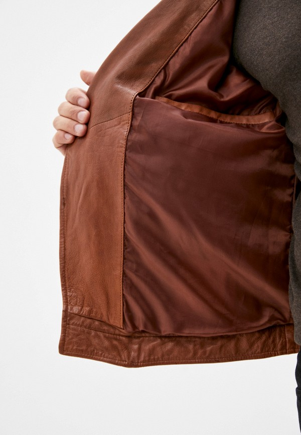Куртка кожаная Urban Fashion for Men, Коричневый