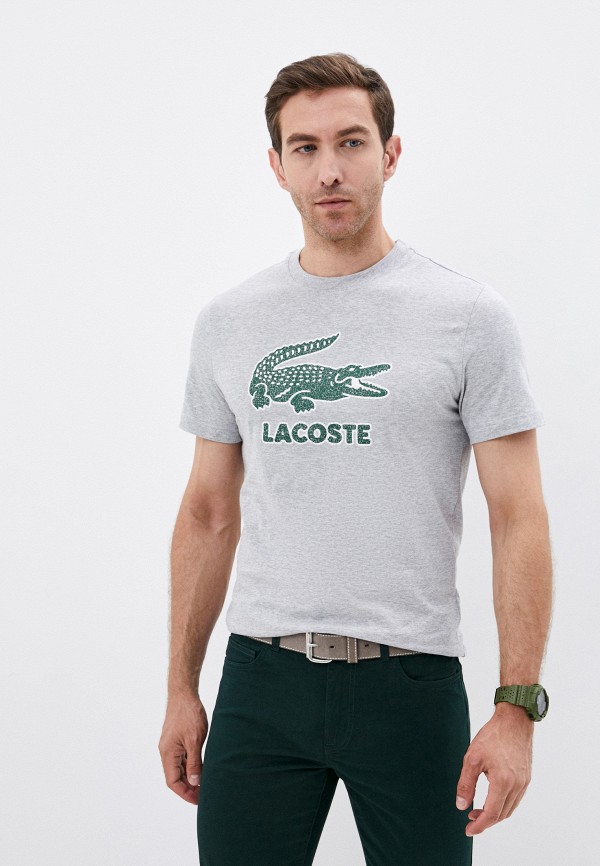 Футболка Lacoste цвет серый 