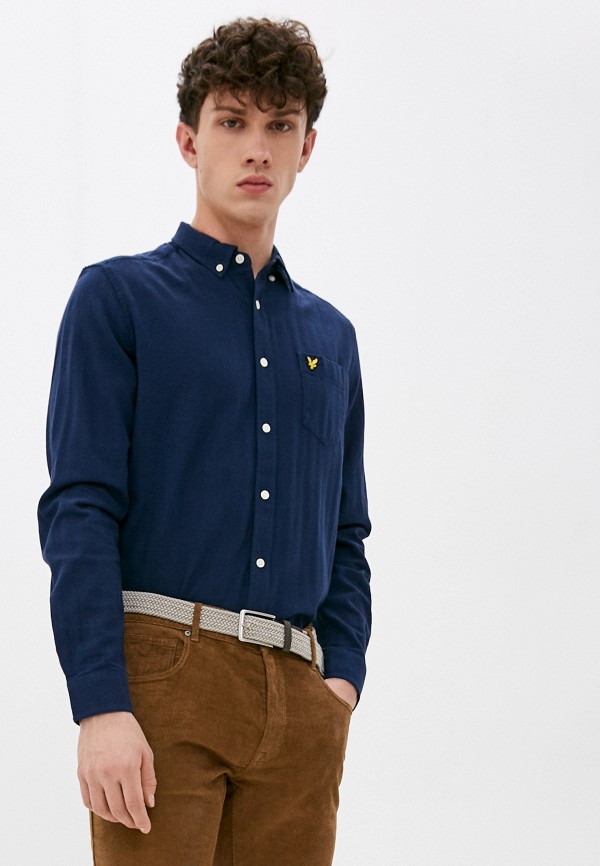 

Рубашка Lyle & Scott, Синий, Brushed Herringbone Shirt