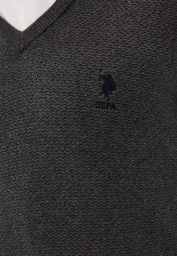 Пуловер U.S. Polo Assn. цвет серый  Фото 4